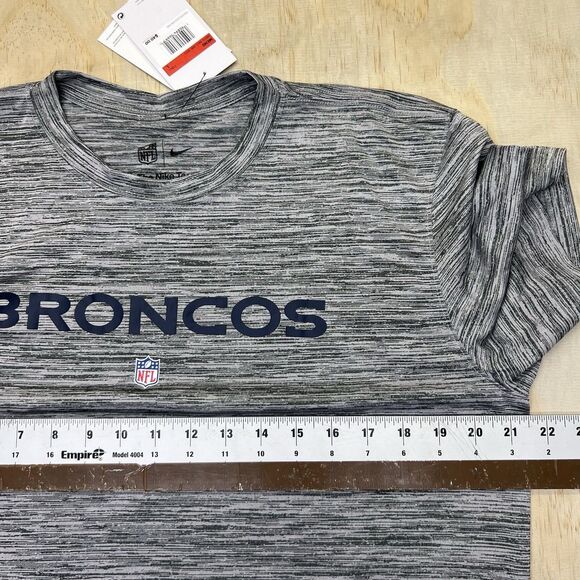 NEW Denver Broncos Nike Team Issue Velocity Dri Fit Performance Shirt Gray LG - Picture 9 of 10